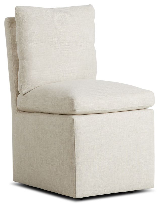 Auden Light Beige Castored Upholstered Side Chair (1)