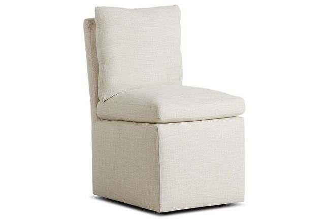 Auden Light Beige Castored Upholstered Side Chair