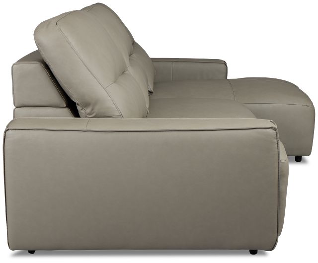 Rudy Gray Lthr/vinyl Right Power Extension Chaise Sectional
