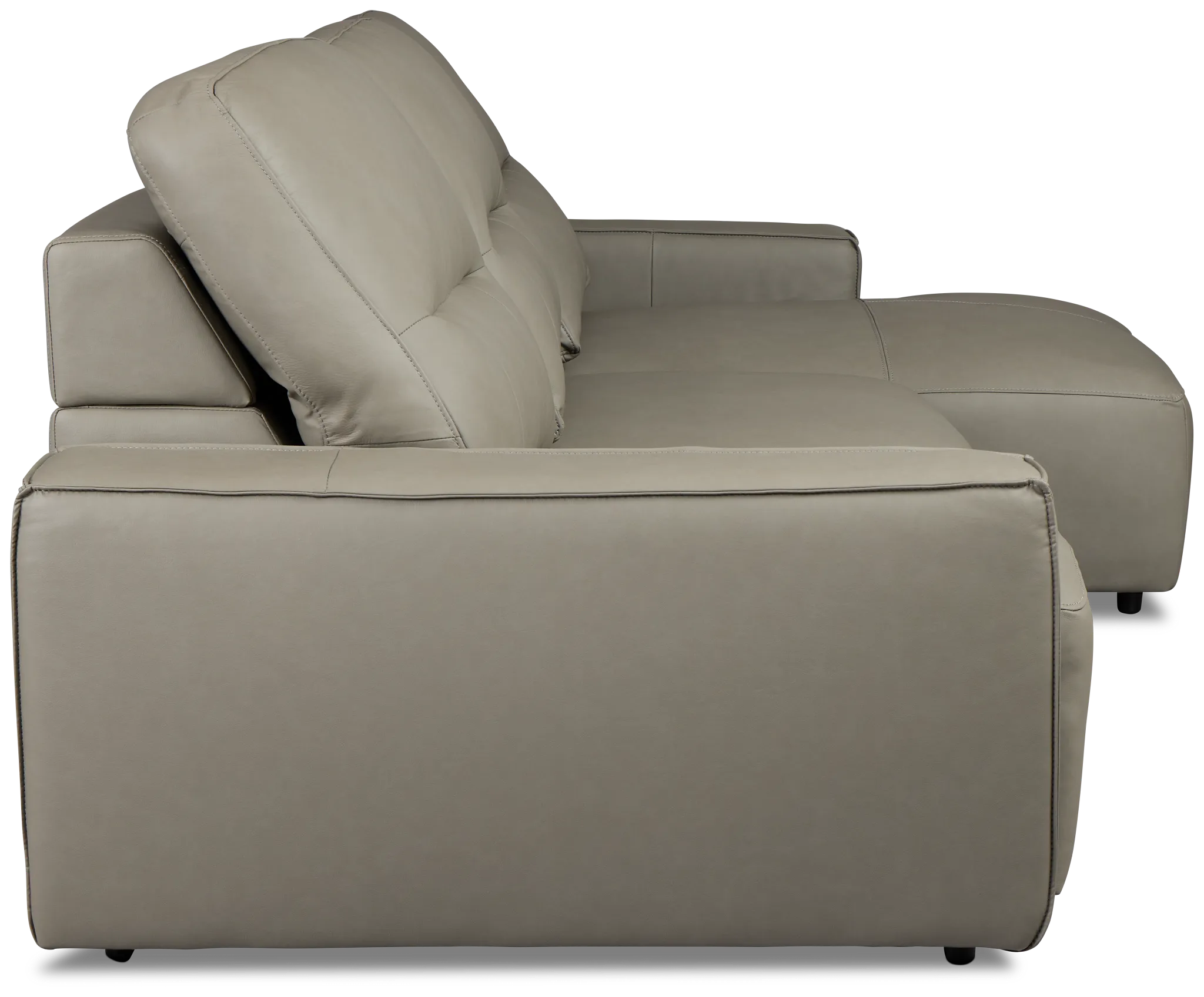 Rudy Gray Lthr/vinyl Right Power Extension Chaise Sectional