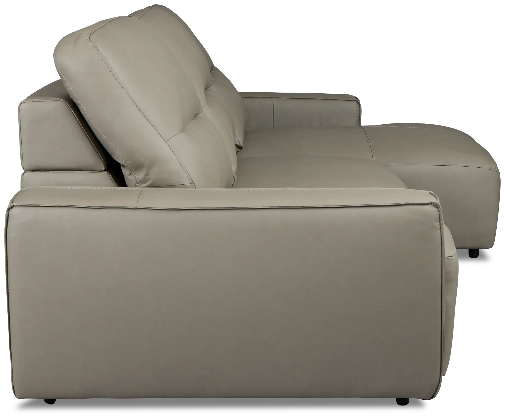 Rudy Gray Lthr/vinyl Right Power Extension Chaise Sectional Rudy Gray Lthr/vinyl Right Power Extension Chaise Sectional