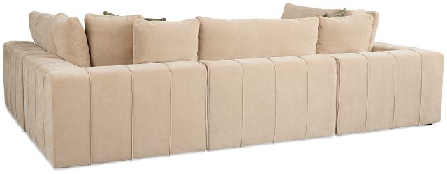 Cruz Light Beige Fabric 6-piece Pit Sectional