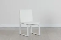 Linear White Aluminum Cushioned Chair