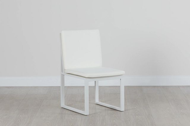 Linear White Aluminum Cushioned Chair (0)