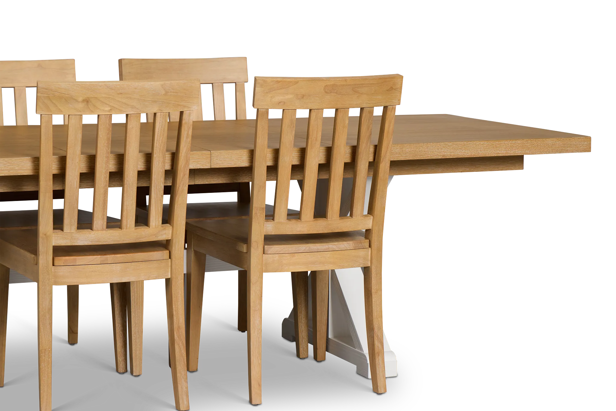 Nantucket Two-tone Rect Table & 4 Wood Chairs