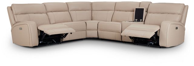 Rhett Taupe Micro Small Two-arm Power Reclining Sectional