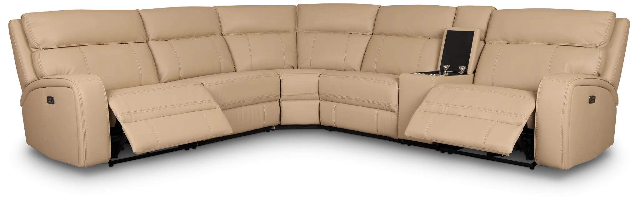 Rhett Taupe Micro Small Two-arm Power Reclining Sectional