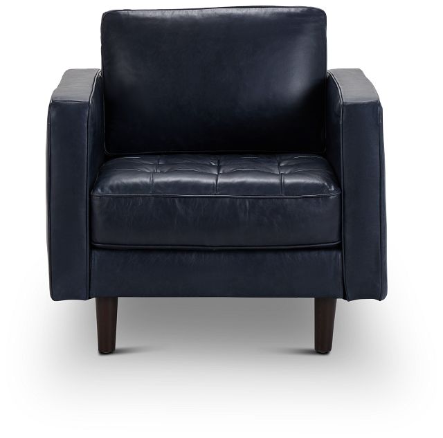 Ezra Blue Leather Chair