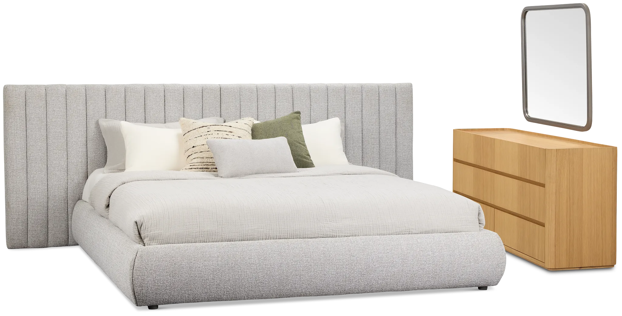 Nomad Gray Uph Spread Bedroom With Light-tone Cases