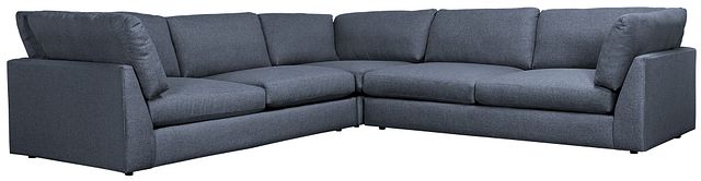 Harper Dark Blue Fabric Two-arm Sectional