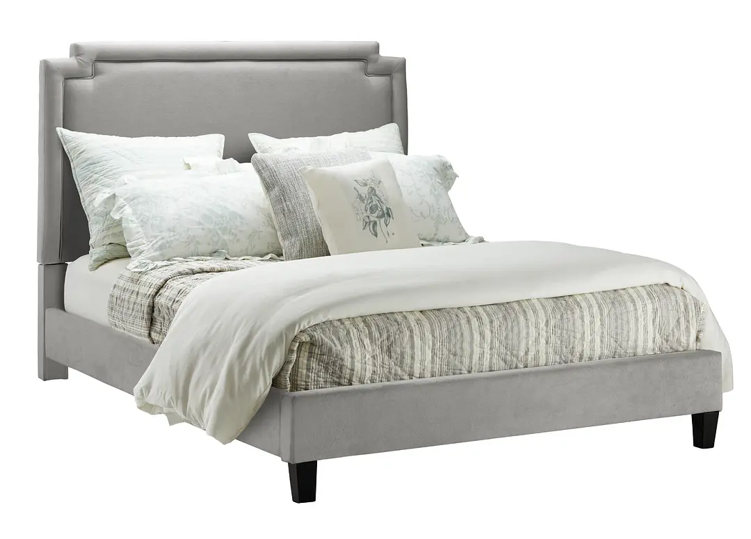 Whitney Light Gray Uph Platform Bed Whitney Light Gray Uph Platform Bed
