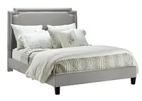 Whitney Light Gray Uph Platform Bed