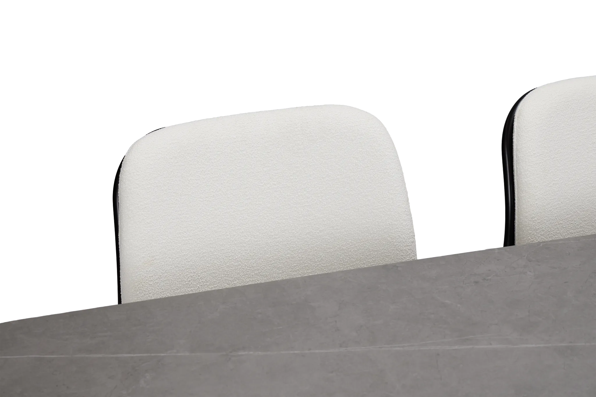 Palos Gray Rect Table & 4 White Upholstered Chairs