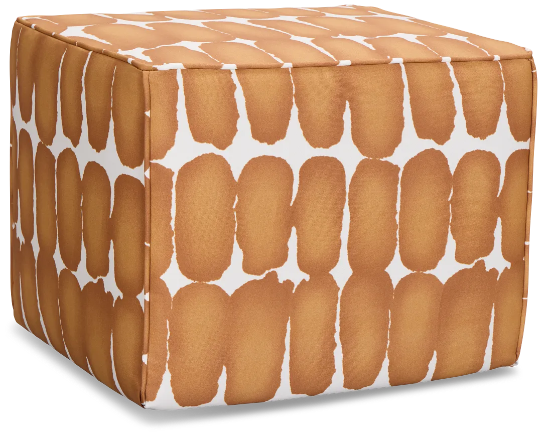 Shiba Dot Light Brown Fabric Accent Pouf