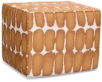 Shiba Dot Light Brown Fabric Accent Pouf