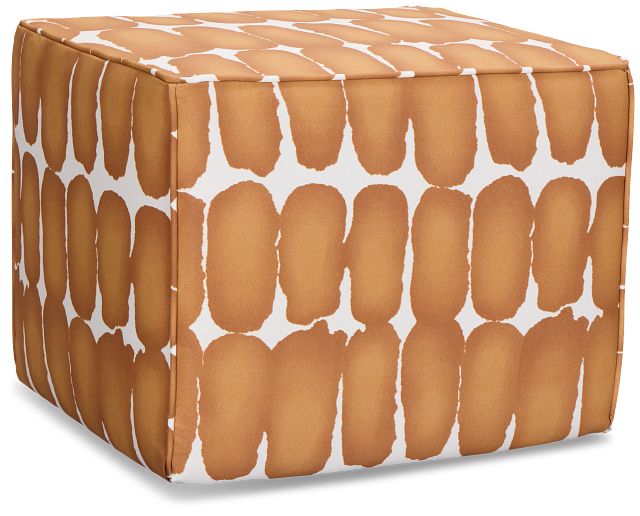 Shiba Dot Light Brown Fabric Accent Pouf