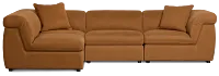 Aria Medium Brown Micro Immersive 4-piece Modular Sectional W/1 Speaker