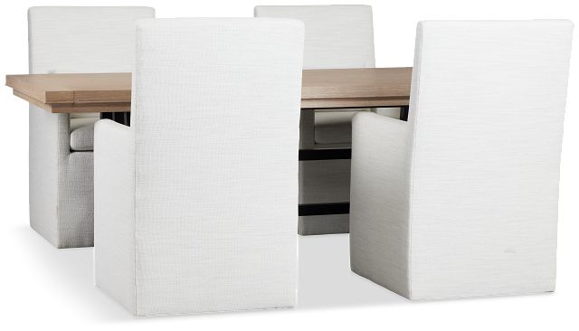 Southlake Two-tone Rectangular Table & 4 Upholstered Chairs