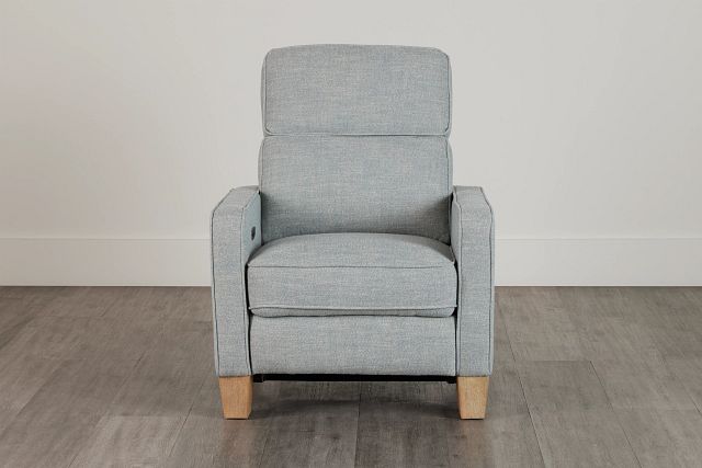 Bayside Light Blue Fabric Power Recliner
