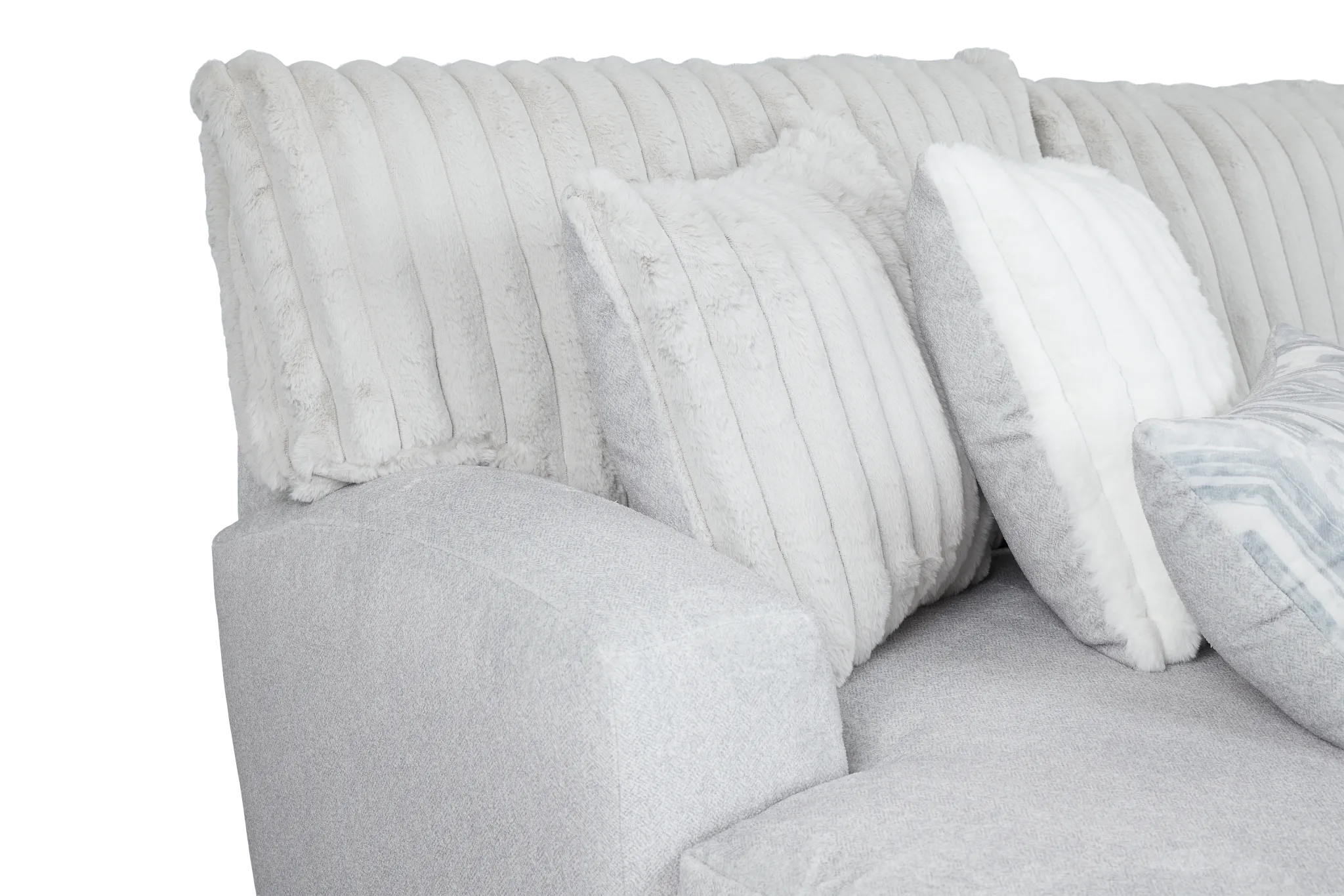 Kylie Light Gray Fabric Left Chaise Sectional