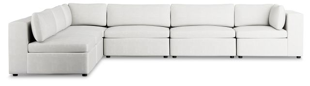 Destin Sutton White Fabric 6-piece Modular Sectional