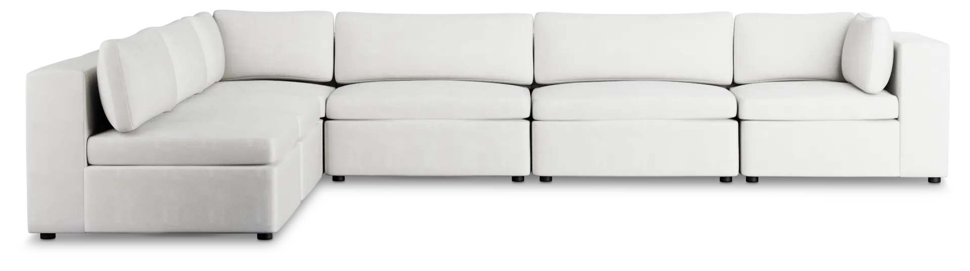 Destin Sutton White Fabric 6-piece Modular Sectional
