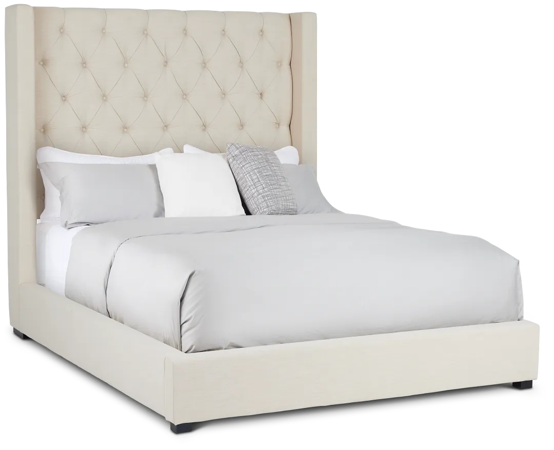 Lacey Beige Uph Platform Bed