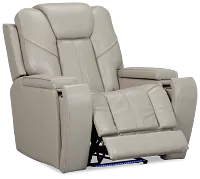 Eclipse Light Gray Lthr/vinyl Power Recliner