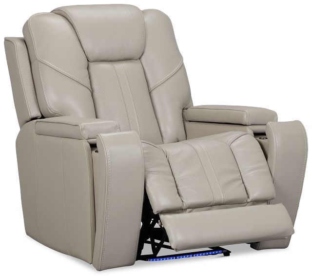 Eclipse Light Gray Lthr/vinyl Power Recliner