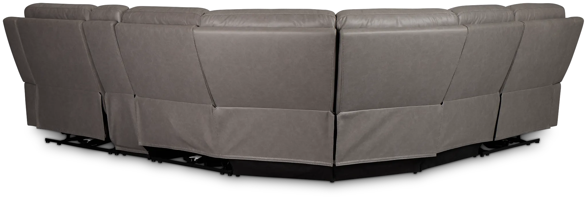 Colton Light Gray Micro Medium Triple Power 2-arm Sectional