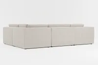 Destin Revenue Beige Fabric 6-piece Pit Sectional