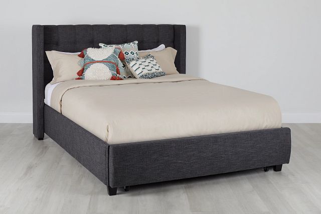 Chatham Dark Gray Low Platform Storage Bed