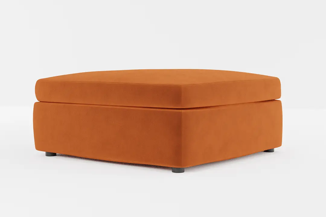 Destin Joya Orange Velvet Cocktail Ottoman Destin Joya Orange Velvet Cocktail Ottoman