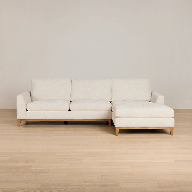 Maisie Light Beige Fabric Right Chaise Sectional