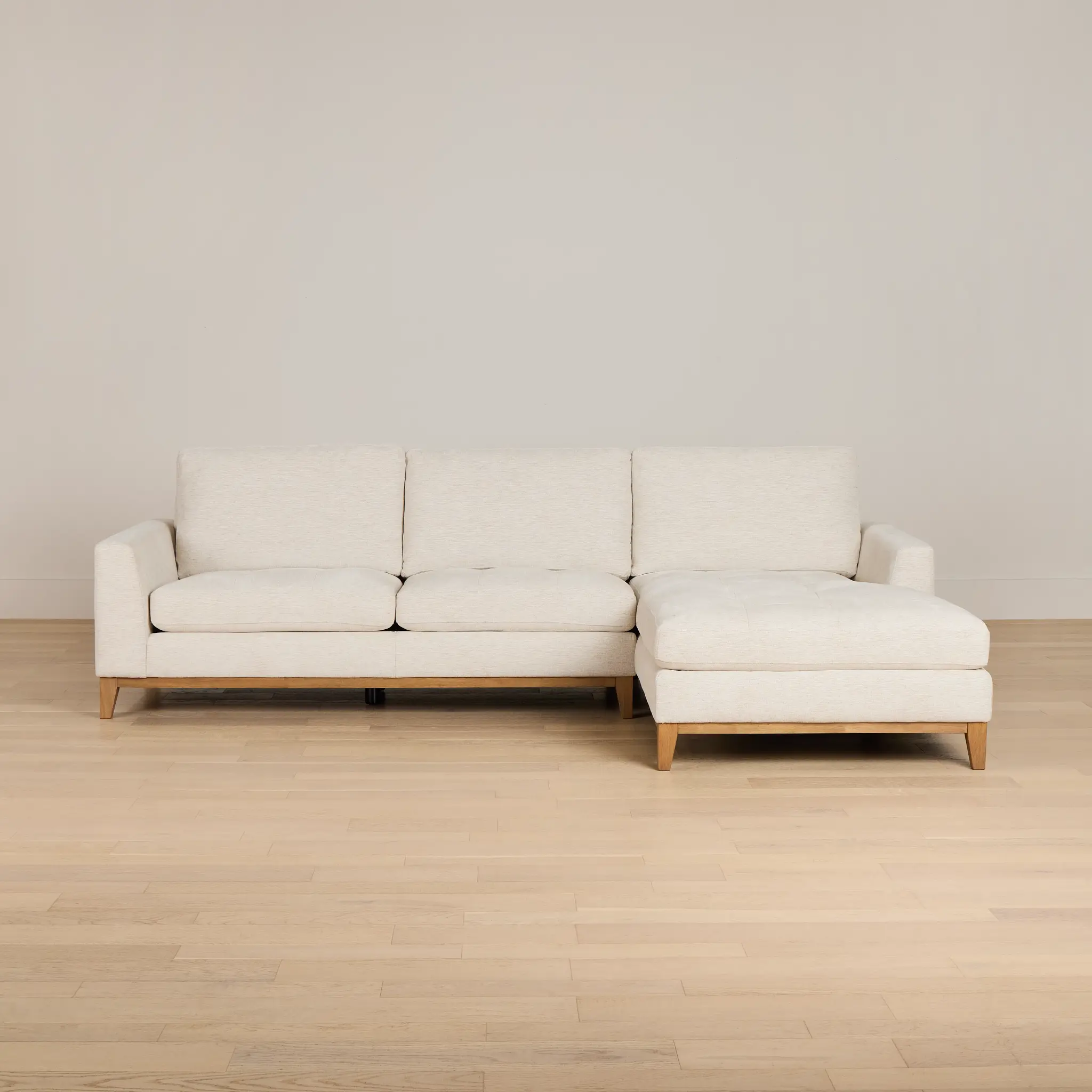 Maisie Light Beige Fabric Right Chaise Sectional Maisie Light Beige Fabric Right Chaise Sectional