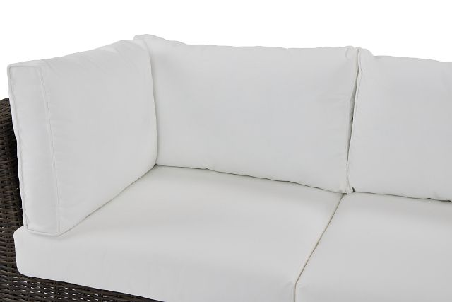 Tulum White Woven Two-arm Sectional