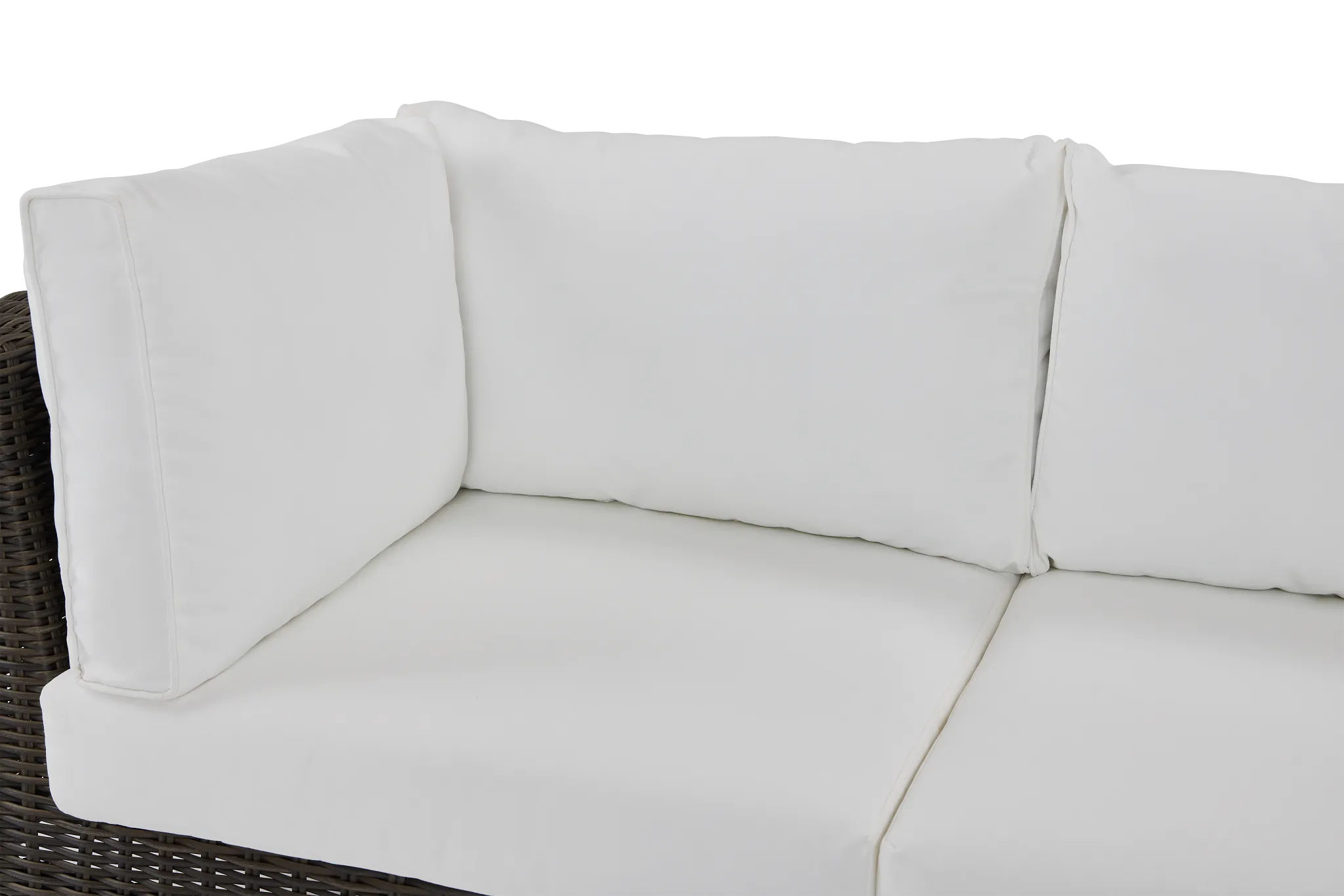 Tulum White Woven Two-arm Sectional