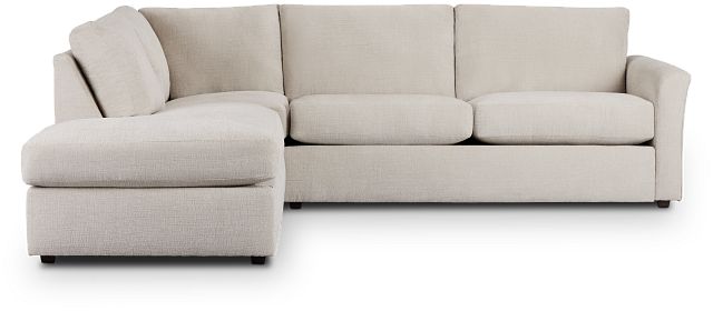 Maxie Light Beige Micro Small Left Bumper Sectional (2)
