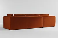 Destin Joya Orange Velvet 4-piece Bumper Sectional