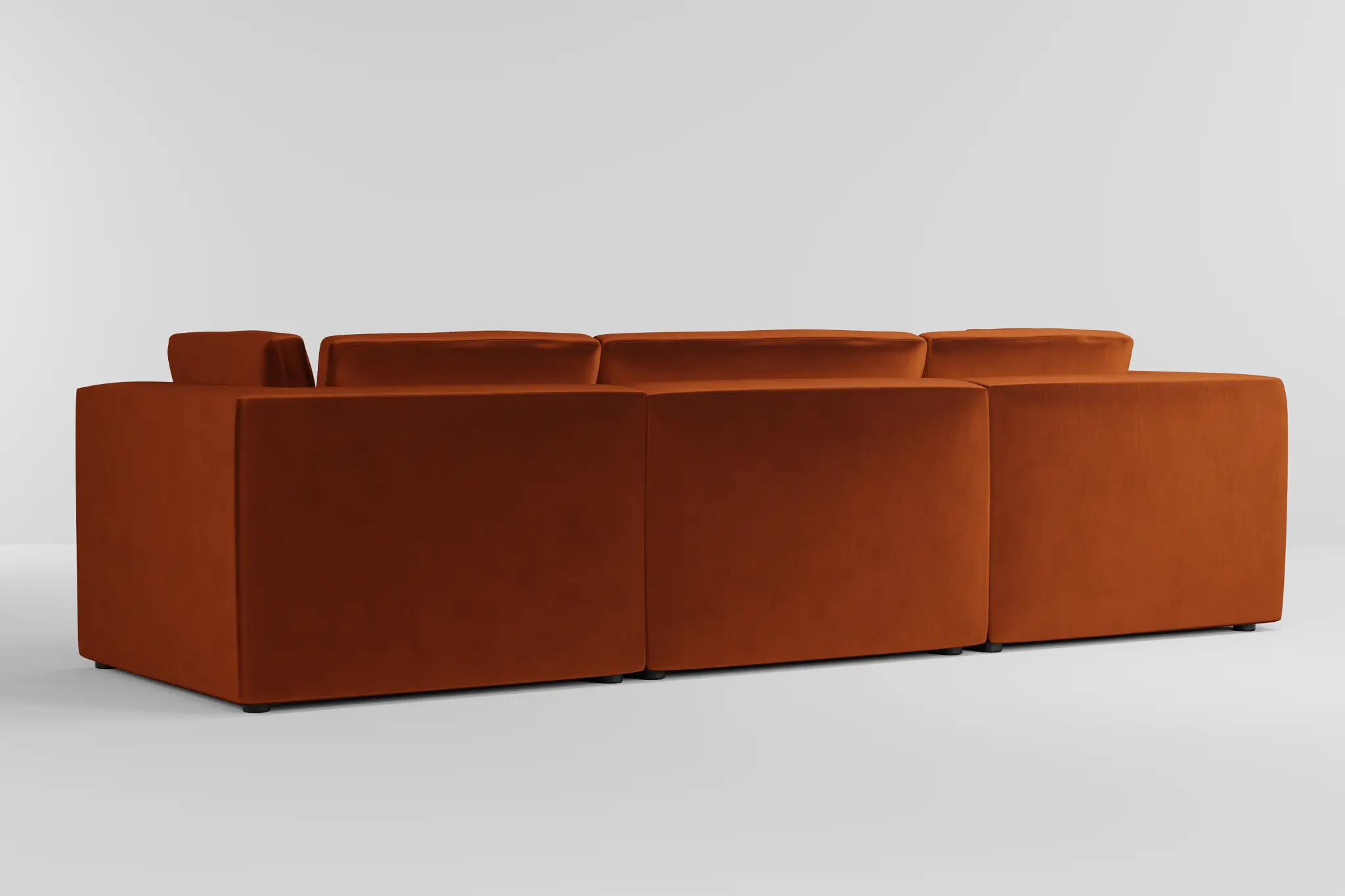 Destin Joya Orange Velvet 4-piece Bumper Sectional Destin Joya Orange Velvet 4-piece Bumper Sectional