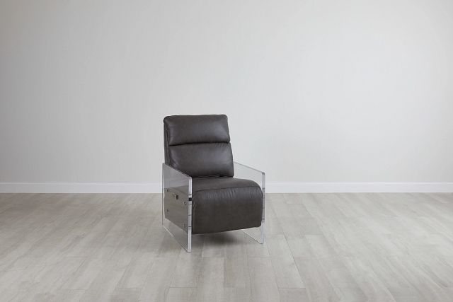 Jackie Gray Leather Power Recliner