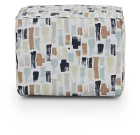 Artist Dark Blue Fabric Accent Pouf