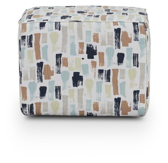 Artist Dark Blue Fabric Accent Pouf