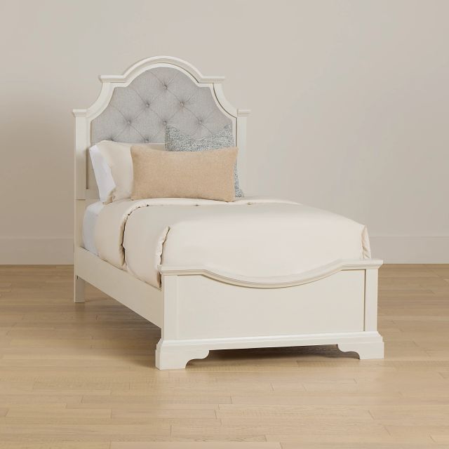 Charlotte White Uph Panel Bed