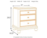 Coralayne Silver Nightstand