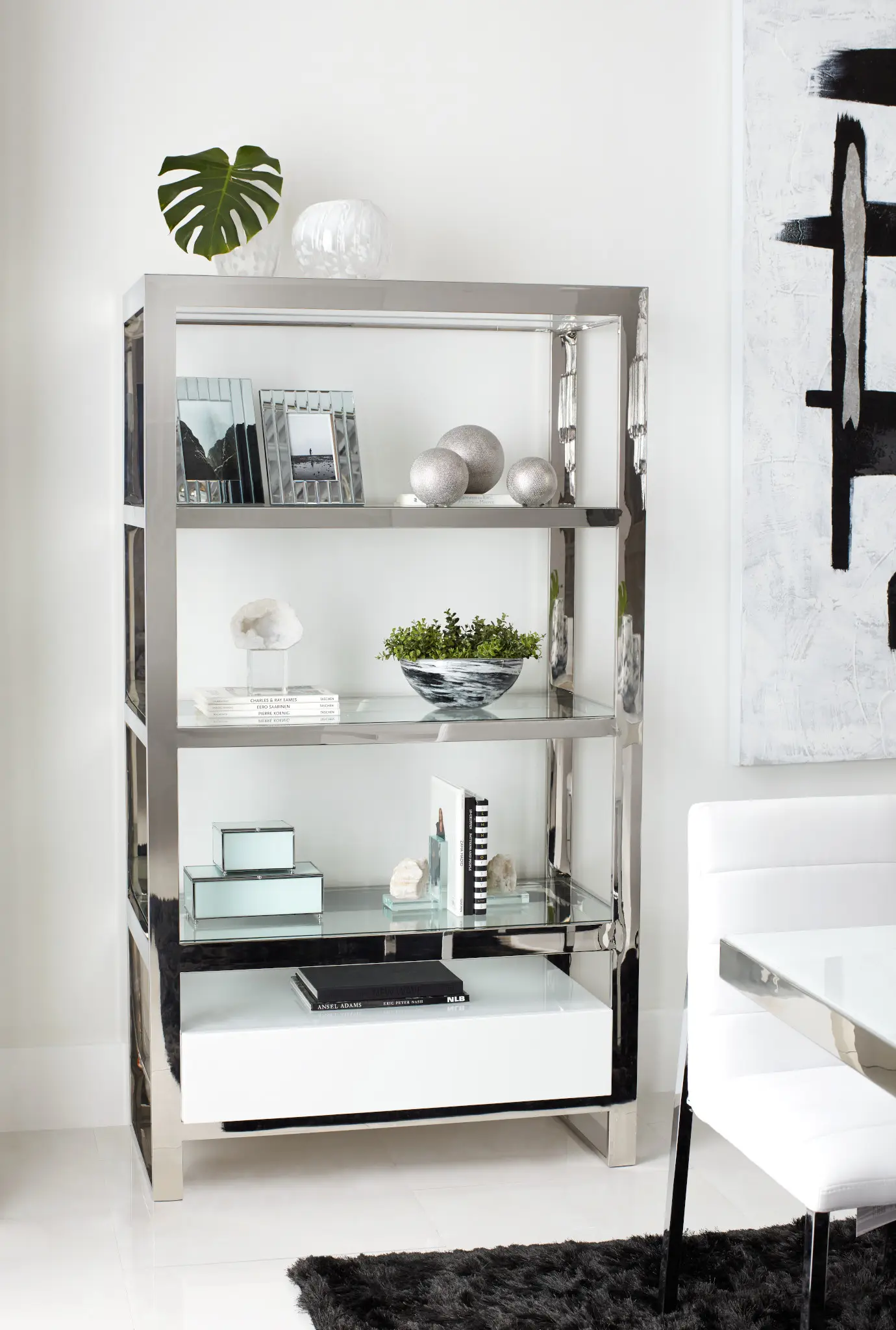 Miami White Open Bookcase Miami White Open Bookcase