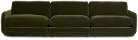 Jules Green Velvet 3 Piece Modular Sofa