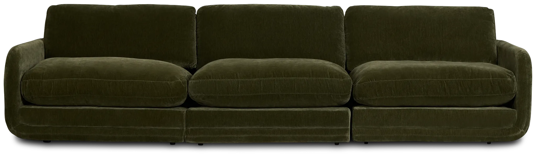Jules Green Velvet 3 Piece Modular Sofa