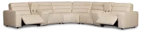 Sawyer Ivory Micro Large Dual Power Reclining Two-arm Sectional
