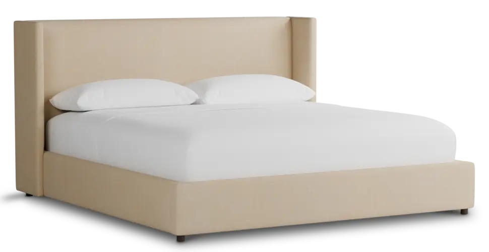 Captiva Peyton Beige 48" Upholstered Shelter Bed Captiva Peyton Beige 48" Upholstered Shelter Bed